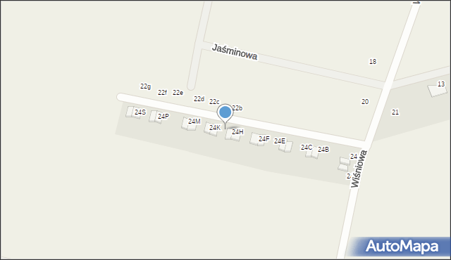 Witkowo Drugie, Wiśniowa, 24J, mapa Witkowo Drugie