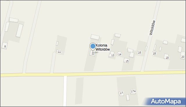 Witoldów, Witoldów, 12, mapa Witoldów