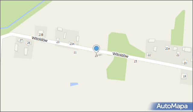 Witoldów, Witoldów, 13, mapa Witoldów