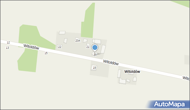 Witoldów, Witoldów, 20, mapa Witoldów