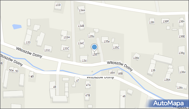 Witoszów Dolny, Witoszów Dolny, 135, mapa Witoszów Dolny