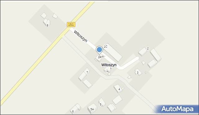 Witoszyn, Witoszyn, 1A, mapa Witoszyn