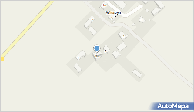 Witoszyn, Witoszyn, 5A, mapa Witoszyn