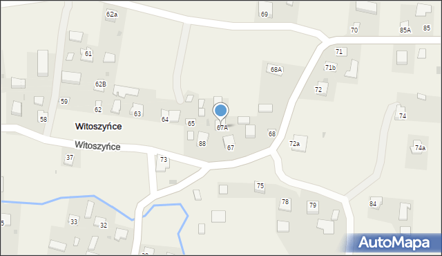 Witoszyńce, Witoszyńce, 67A, mapa Witoszyńce