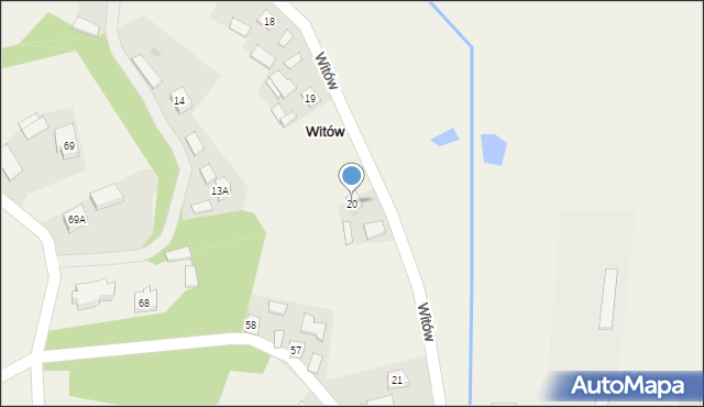 Witów, Witów, 20, mapa Witów