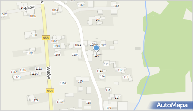 Witów, Witów, 110, mapa Witów
