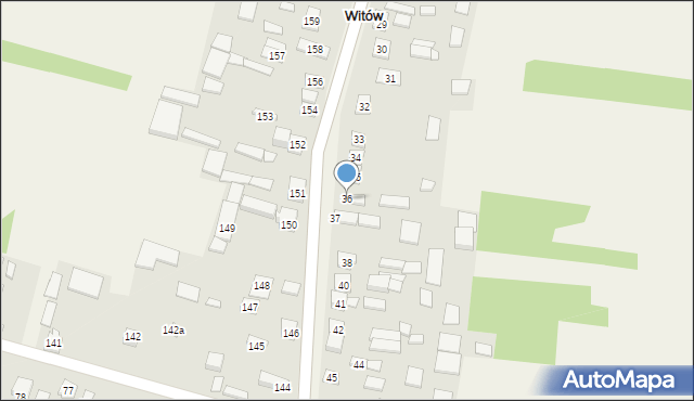 Witów, Witów, 36, mapa Witów