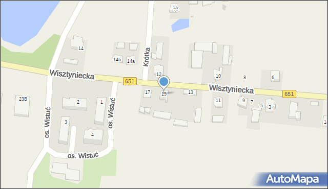 Wiżajny, Wisztyniecka, 15, mapa Wiżajny