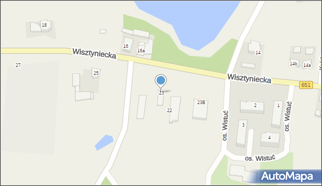 Wiżajny, Wisztyniecka, 23, mapa Wiżajny