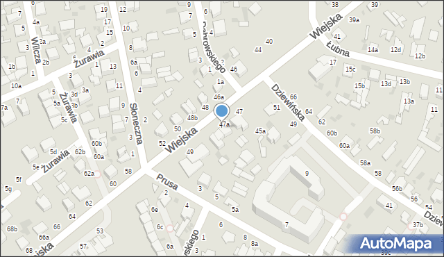 Włocławek, Wiejska, 47c, mapa Włocławka