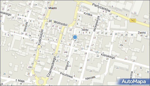 Włoszczowa, Wigury Stanisława, inż. pil., 5, mapa Włoszczowa