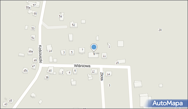 Wolbrom, Wiśniowa, 9, mapa Wolbrom