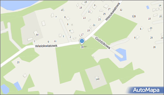 Wólka, Wielokwiatowa, 28, mapa Wólka