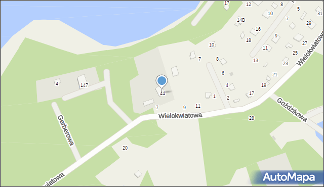 Wólka, Wielokwiatowa, 44, mapa Wólka