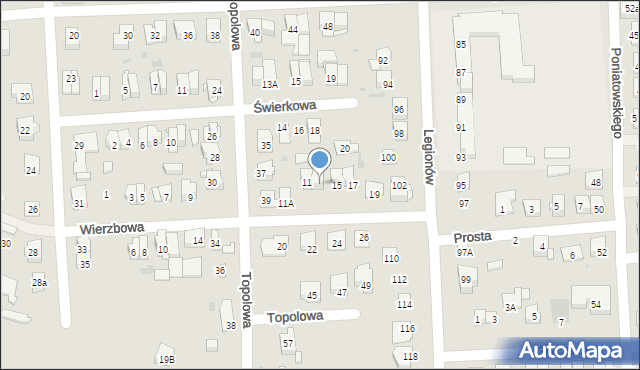 Wołomin, Wierzbowa, 13, mapa Wołomin