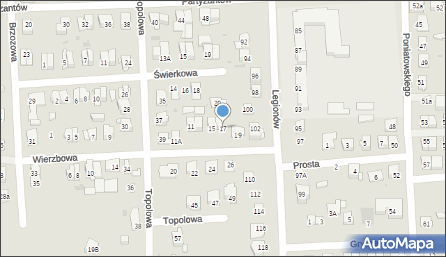 Wołomin, Wierzbowa, 17, mapa Wołomin