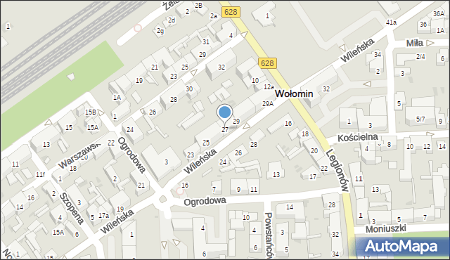 Wołomin, Wileńska, 27, mapa Wołomin