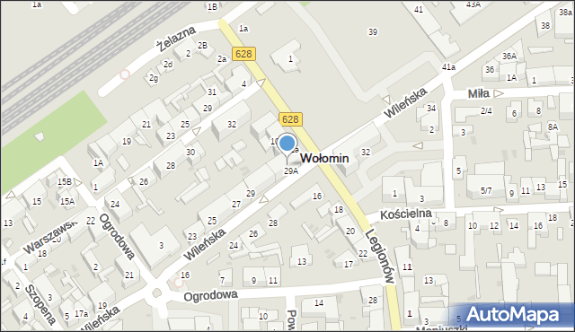 Wołomin, Wileńska, 31, mapa Wołomin
