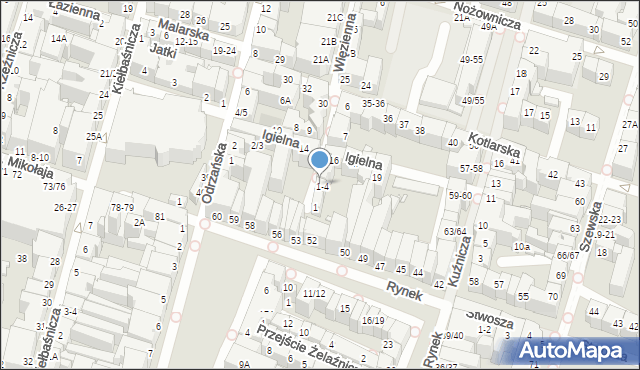 Wrocław, Więzienna, 3, mapa Wrocławia