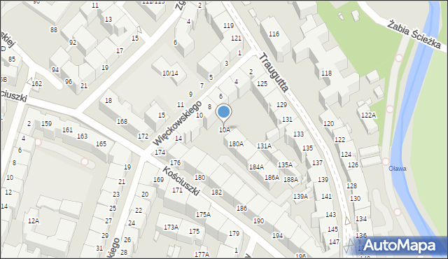 Wrocław, Więckowskiego Stanisława, 10A, mapa Wrocławia