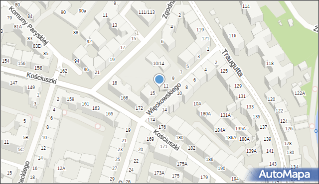 Wrocław, Więckowskiego Stanisława, 13, mapa Wrocławia