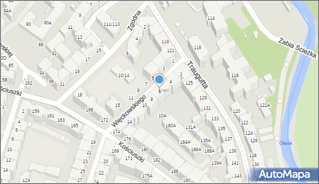 Wrocław, Więckowskiego Stanisława, 6, mapa Wrocławia