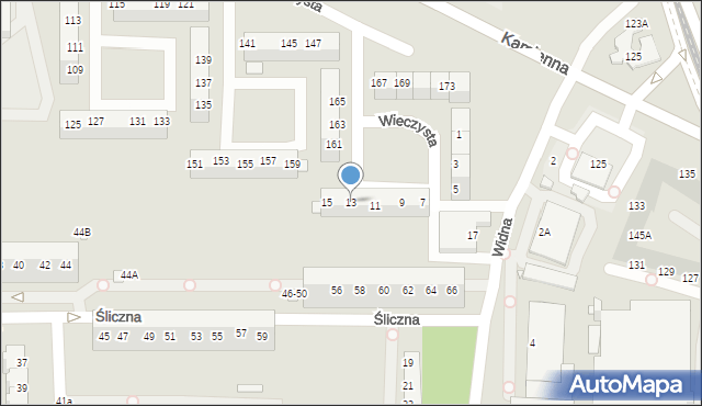 Wrocław, Widna, 13, mapa Wrocławia