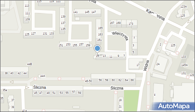 Wrocław, Widna, 15, mapa Wrocławia