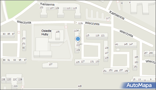 Wrocław, Wieczysta, 111, mapa Wrocławia