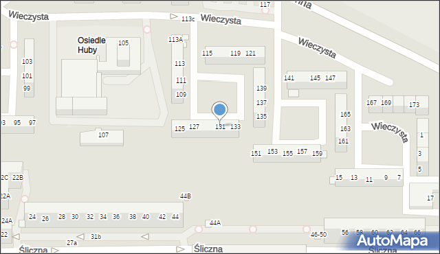 Wrocław, Wieczysta, 131, mapa Wrocławia