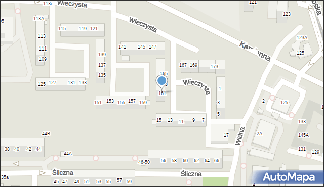 Wrocław, Wieczysta, 161, mapa Wrocławia