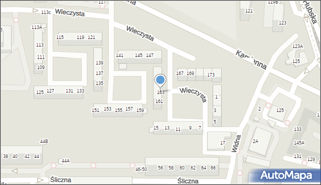 Wrocław, Wieczysta, 163, mapa Wrocławia