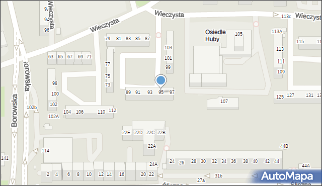 Wrocław, Wieczysta, 95, mapa Wrocławia