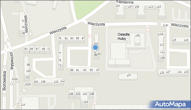 Wrocław, Wieczysta, 99, mapa Wrocławia