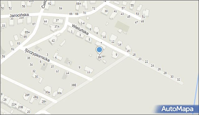 Wrocław, Wieluńska, 9A, mapa Wrocławia