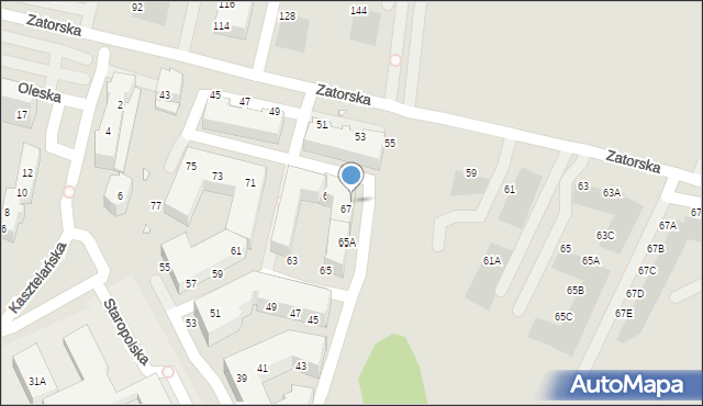 Wrocław, Wilanowska, 67B, mapa Wrocławia