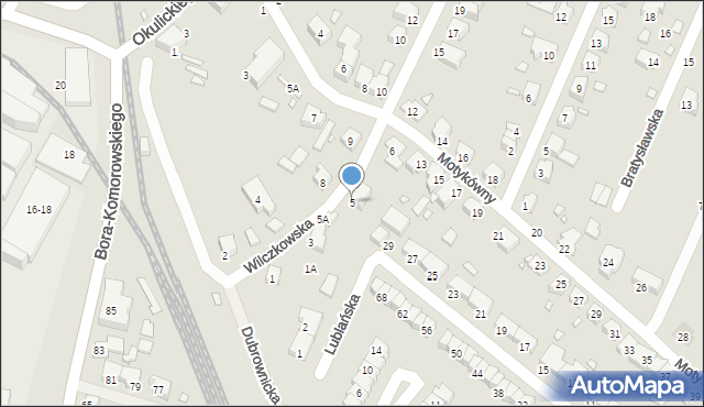 Wrocław, Wilczkowska, 5, mapa Wrocławia