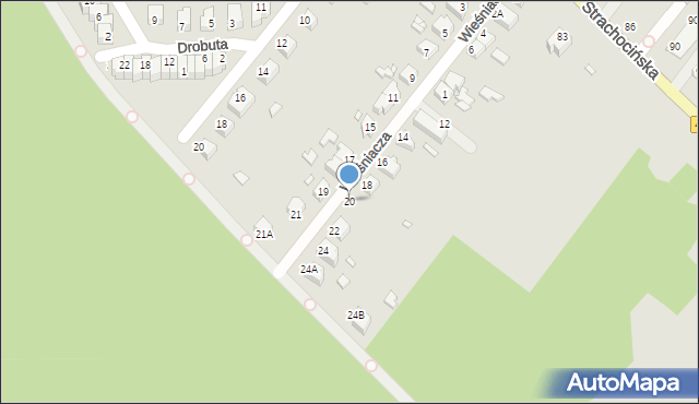 Wrocław, Wieśniacza, 20, mapa Wrocławia