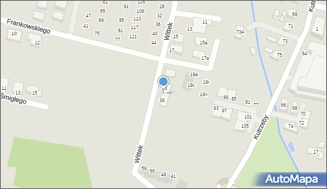 Wrocław, Wittek Marii, gen., 37, mapa Wrocławia