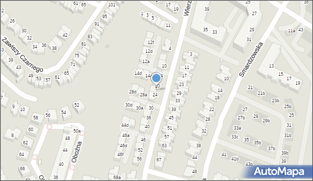 Wrocław, Wierzyńskiego Kazimierza, 22, mapa Wrocławia