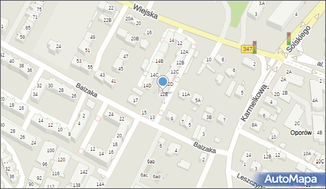 Wrocław, Wiejska, 12E, mapa Wrocławia