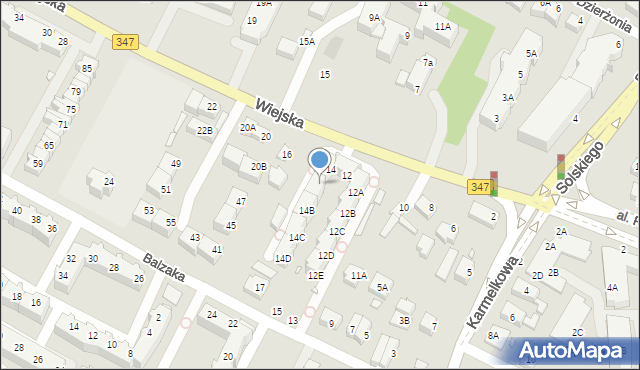 Wrocław, Wiejska, 14A, mapa Wrocławia