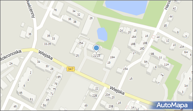 Wrocław, Wiejska, 21-23, mapa Wrocławia