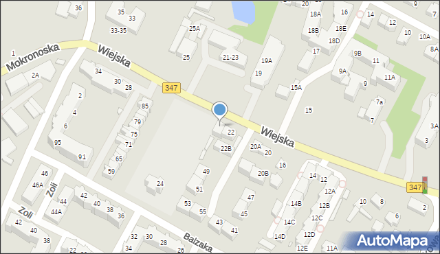Wrocław, Wiejska, 22A, mapa Wrocławia