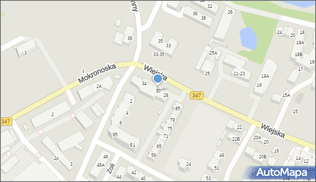 Wrocław, Wiejska, 30, mapa Wrocławia