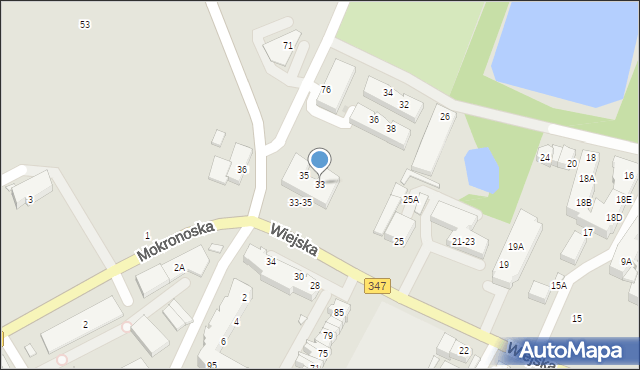 Wrocław, Wiejska, 33, mapa Wrocławia