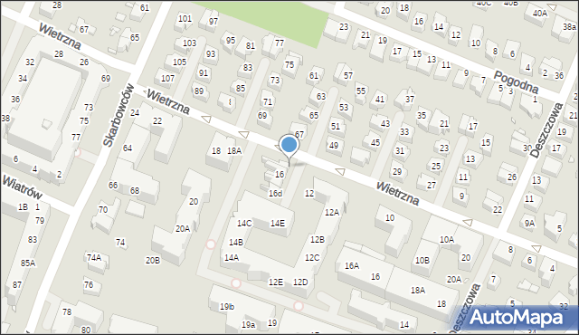 Wrocław, Wietrzna, 16/1, mapa Wrocławia