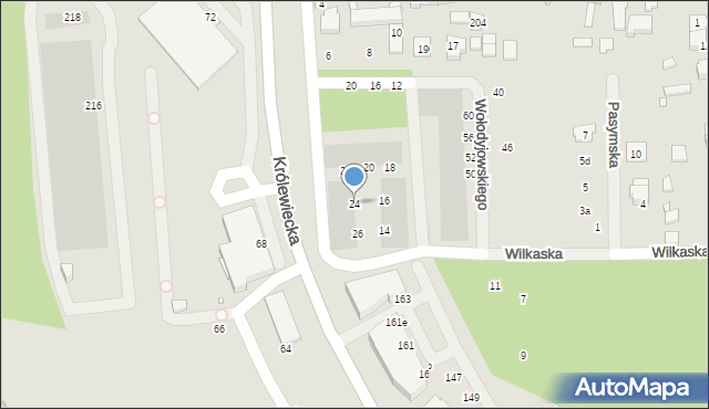 Wrocław, Wilkaska, 24, mapa Wrocławia