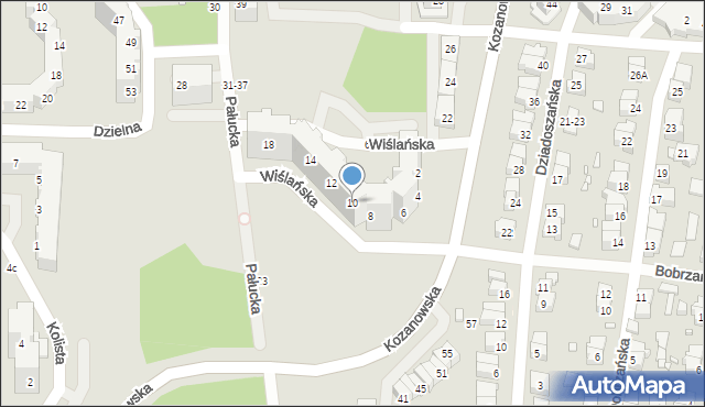 Wrocław, Wiślańska, 10, mapa Wrocławia