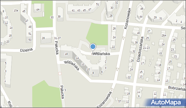 Wrocław, Wiślańska, 6a, mapa Wrocławia